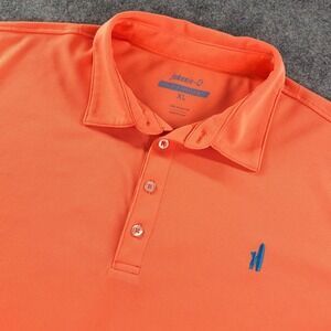johnnie-O Men's Polo Shirt in Bright Orange with Blue Logo